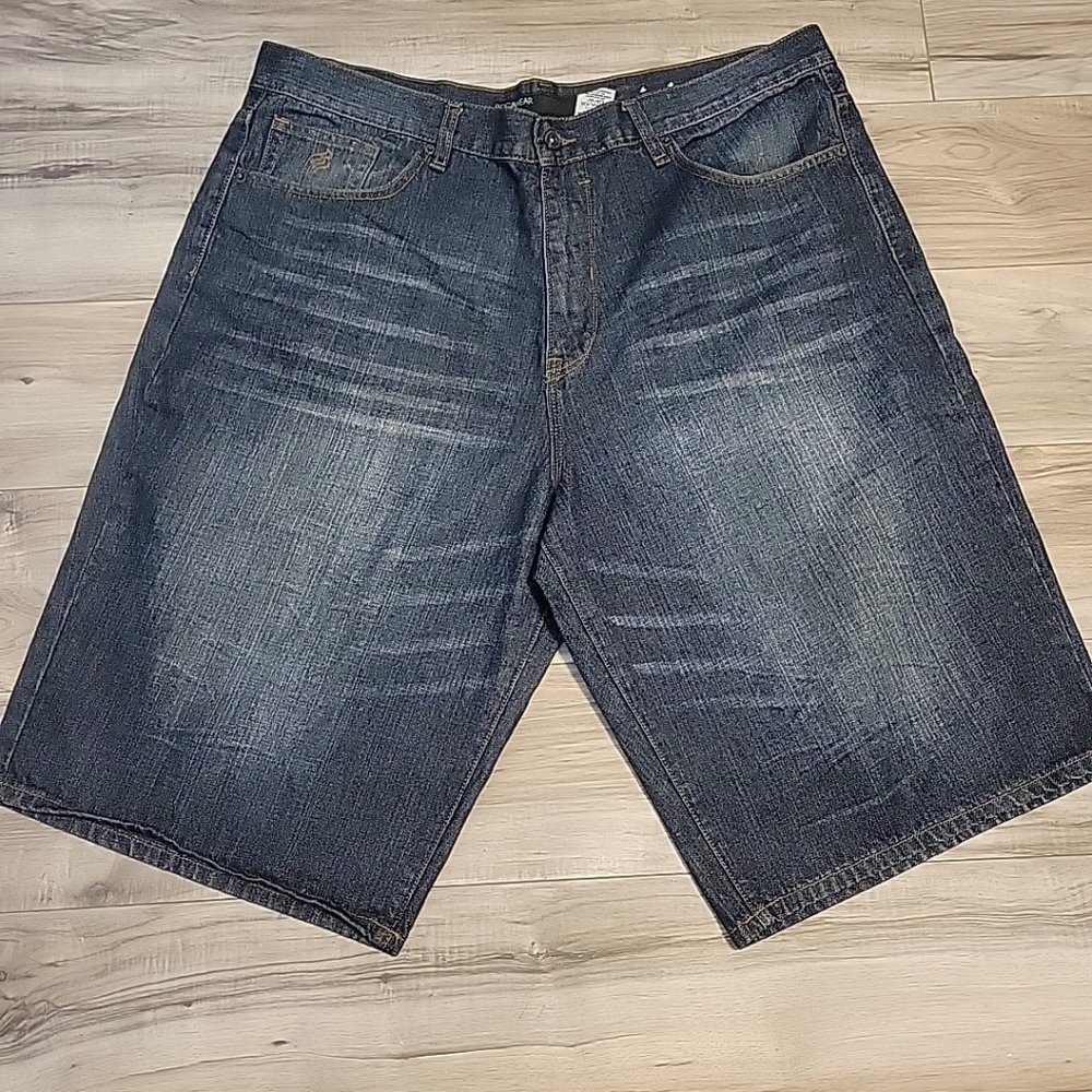 Rockawear Jean Shorts Mens 40W Blue Denim Baggy Y2K Hip Hop Embroidered …
